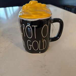 Rae Dunn Black and Yellow Pot O Gold Mug